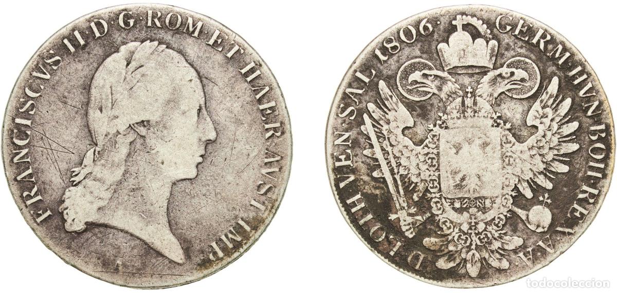 Monedas antiguas de Europa: Austria Empire 1806 A 1 Thaler - Francis I Silver (.833) Vienna Mint 27.45g F KM 2160 Adamo C40 Da