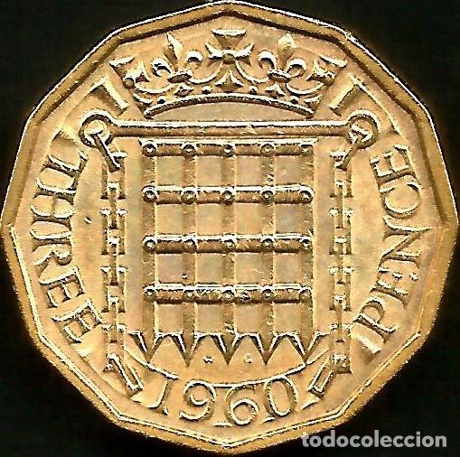 Monedas antiguas de Europa: REINO UNIDO 1960 - 3 PENCE - KM 900 - CIRCULADA