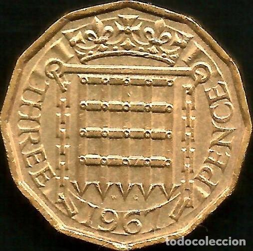 Monedas antiguas de Europa: REINO UNIDO 1967 - 3 PENCE - KM 900 - CIRCULADA