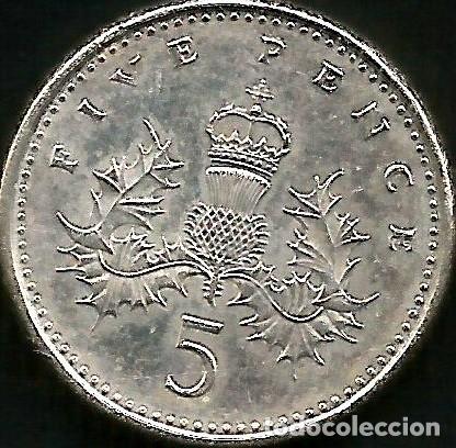 Monedas antiguas de Europa: REINO UNIDO 1991 - 5 PENCE - KM 937b - CIRCULADA