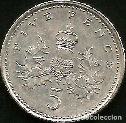 Monedas antiguas de Europa: REINO UNIDO 1995 - 5 PENCE - KM 937b - CIRCULADA