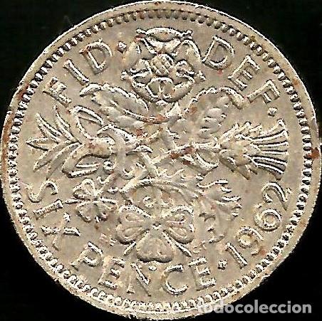 Monedas antiguas de Europa: REINO UNIDO 1962 - 6 PENCE - KM 903 - CIRCULADA