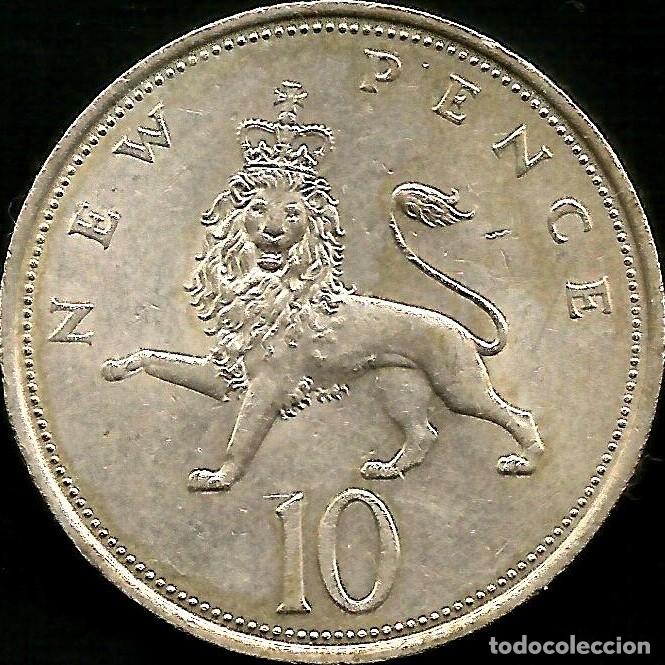 Monedas antiguas de Europa: REINO UNIDO 1969 - 10 PENCE - KM 912 - CIRCULADA