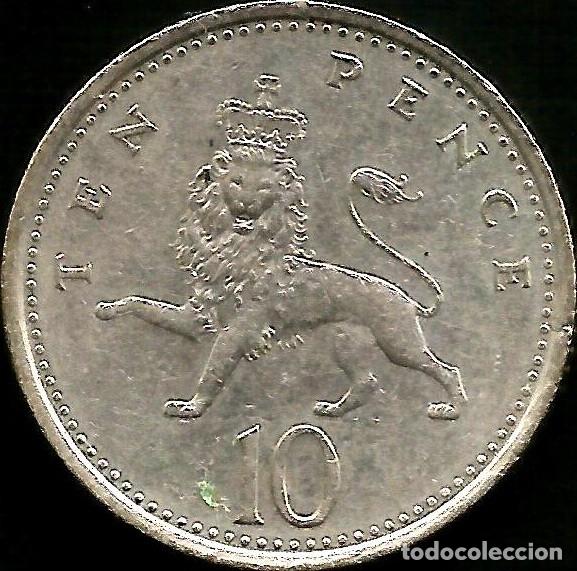 Monedas antiguas de Europa: REINO UNIDO 1992 - 10 PENCE - KM 938b - CIRCULADA