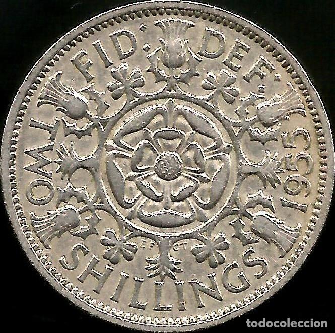 Monedas antiguas de Europa: REINO UNIDO 1955 - 2 SHILLINGS (FLORIN) - KM 906 - CIRCULADA