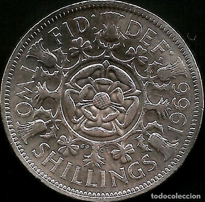 Monedas antiguas de Europa: REINO UNIDO 1966 - 2 SHILLINGS (FLORIN) - KM 906 - CIRCULADA