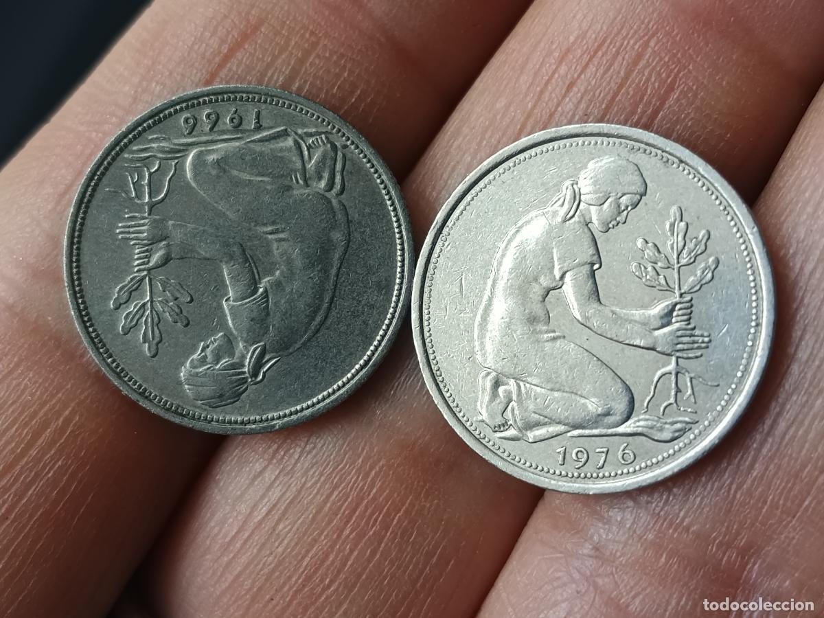 Monedas antiguas de Europa: Alemania. 2 monedas de 50 pfennig