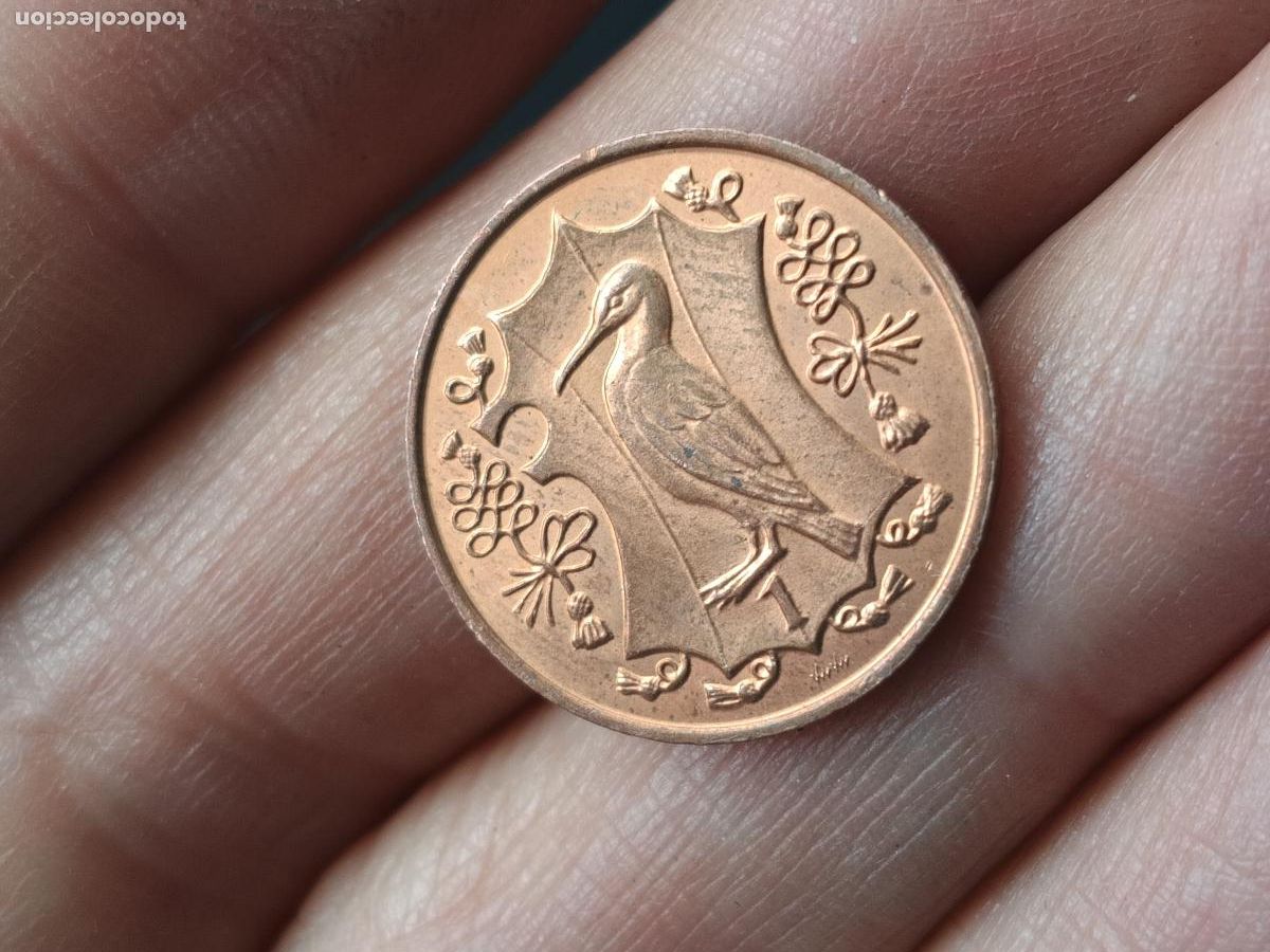 Monedas antiguas de Europa: 1 Penique Isla de Man 1984 - Cormor&aacute;n Mo&ntilde;udo