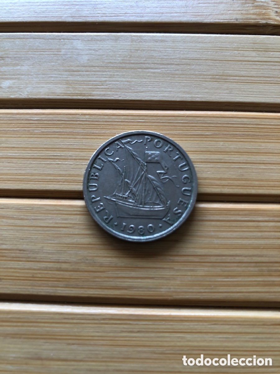 Monedas antiguas de Europa: Moneda 500 escudos Portugal Rep&uacute;blica Portugal. 1980 barco carabela escudo portugu&eacute;s. ASM
