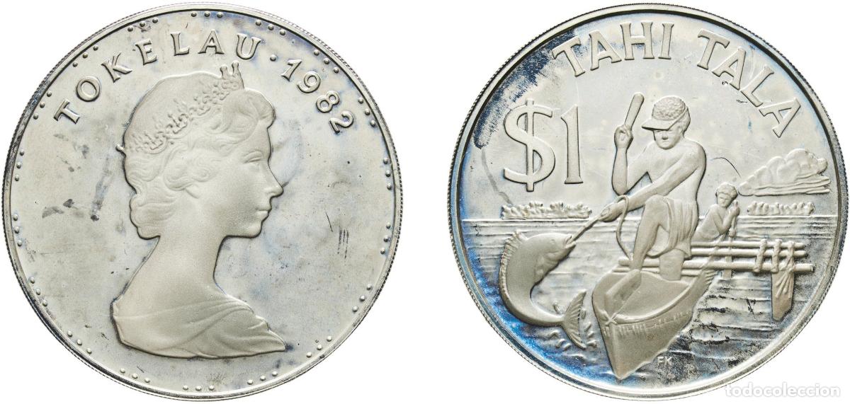 Monedas antiguas de Europa: Tokelau 1982 1 Tala - Elizabeth II (2nd Portrait; Silver Proof Issue) Silver (.925) (5000) 27.1g PF