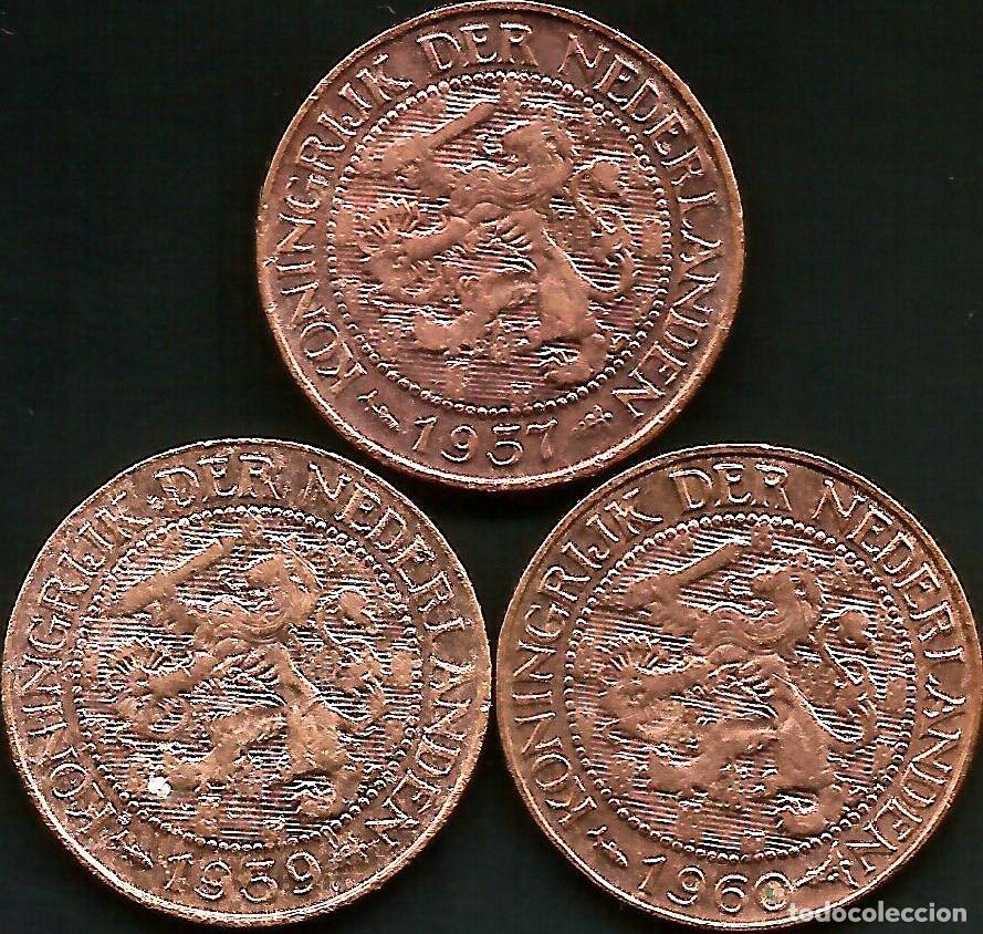 Monedas antiguas de Europa: SURINAM 1957 - 1959 - 1960 - 1 CENT - KM 10a - 3 MONEDAS CIRCULADAS