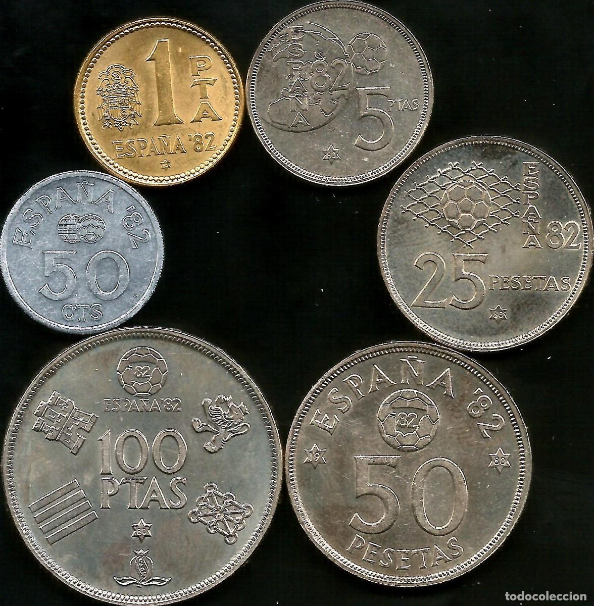 Monedas antiguas de Europa: ESPA&Ntilde;A 1980 *80 - SERIE COMPLETA DEL MUNDIAL 82 - CIRCULADAS EBC+++