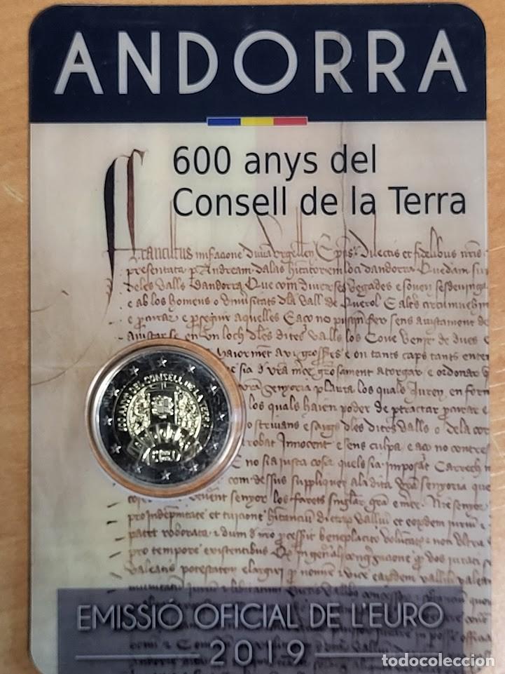 Monedas antiguas de Europa: Andorra 2019 - Cartera 2 Euros - 600 A&ntilde;os del Consell de la Terra
