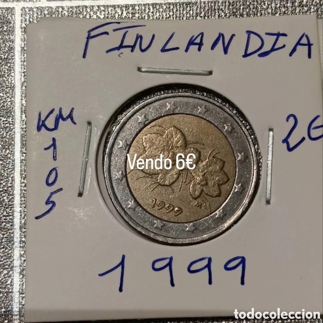 Monedas antiguas de Europa: Finlandia 2&euro; 1999 Flor Rubus Chameromus