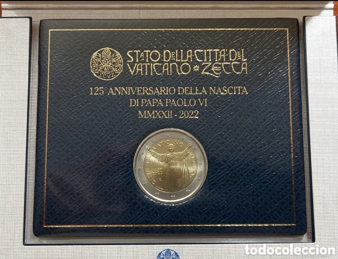 Monedas antiguas de Europa: 2 euros vaticano 2022 Pablo VI sc