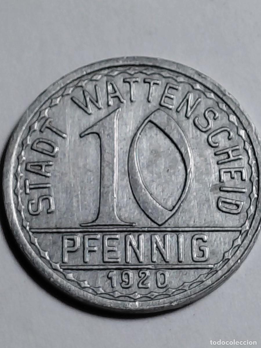 Monedas antiguas de Europa: ALEMANIA NOTGEL - WATTENSCHE 10 PFENNIG 1920