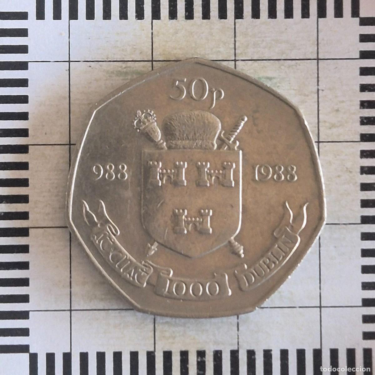 Old Coins of Europe: 50 PENIQUES, IRLANDA. 1988. (KM#26).