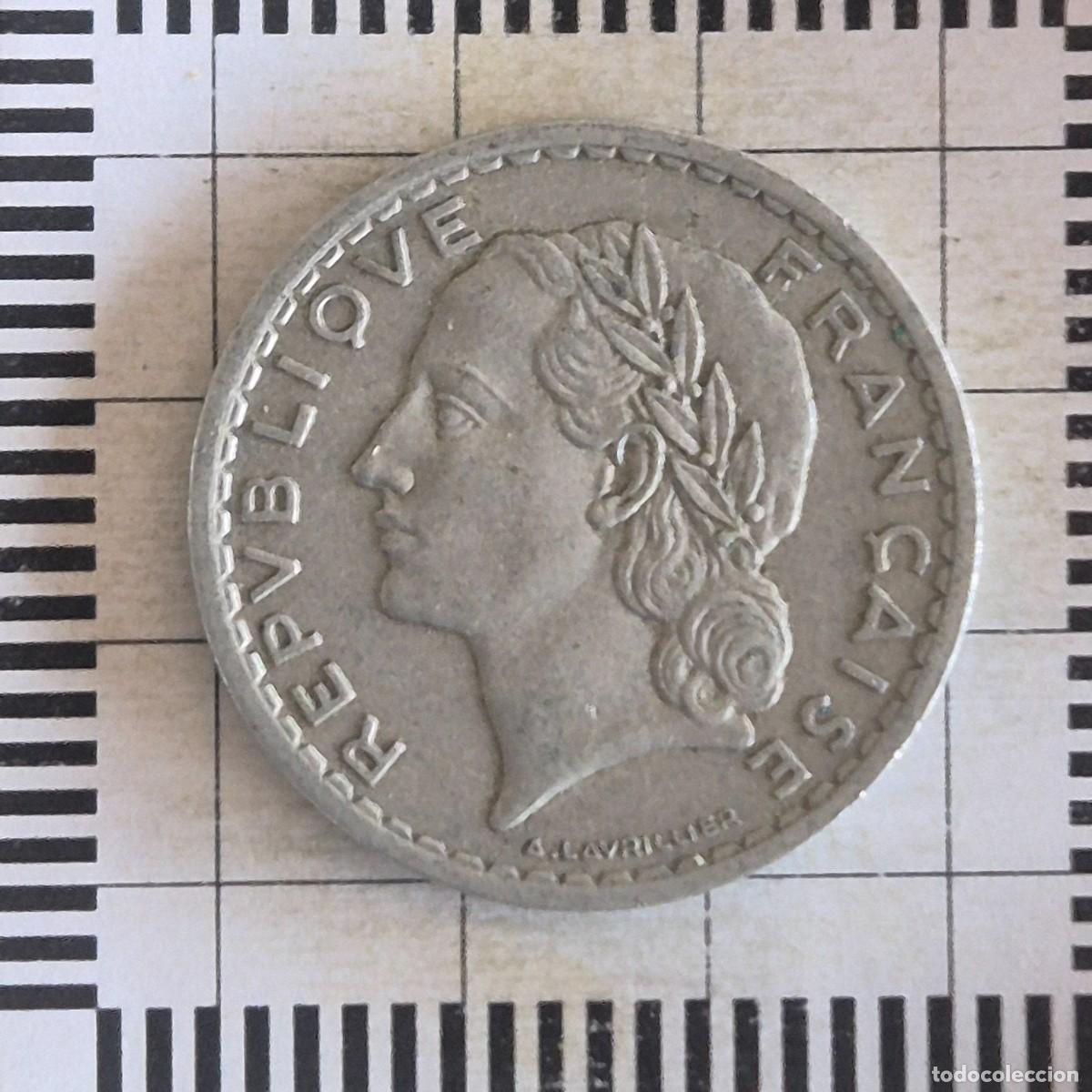 Monedas antiguas de Europa: 5 FRANCOS, FRANCIA. 1949. (KM#888b.1).