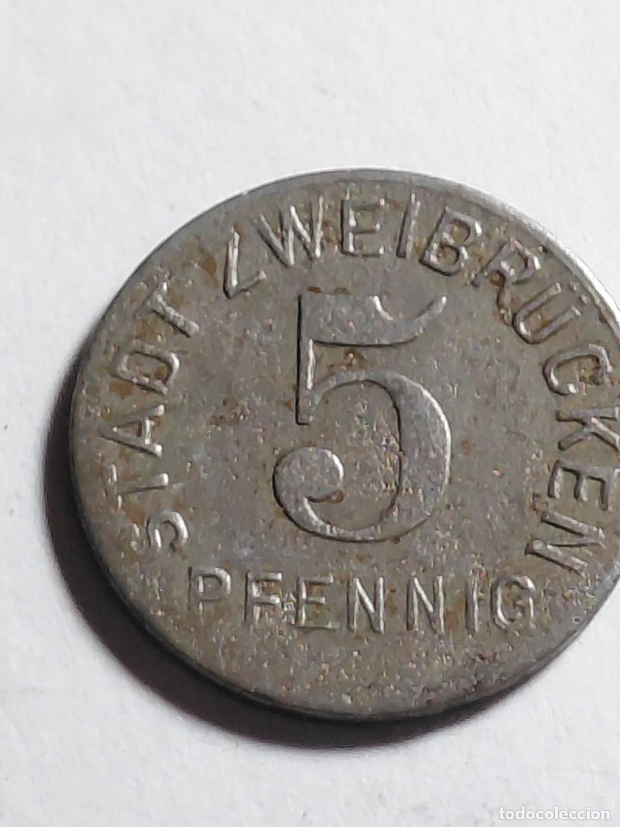 Monedas antiguas de Europa: ALEMANIA NOTGEL - ZWEIBR&Uuml;CKEN 5 PFENNIG 1919