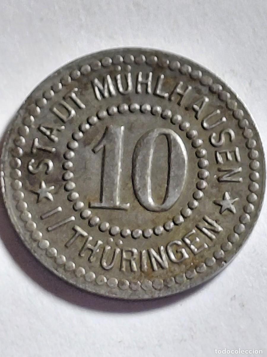 Monedas antiguas de Europa: ALEMANIA NOTGEL - M&Uuml;HLHAUSEN 10 PFENNIG 1917