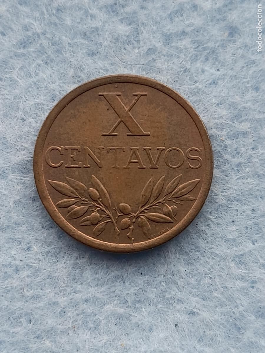 Alte M&uuml;nzen aus Europa: Portugal. 10 Centavos. A&ntilde;o 1968. Sin circular.