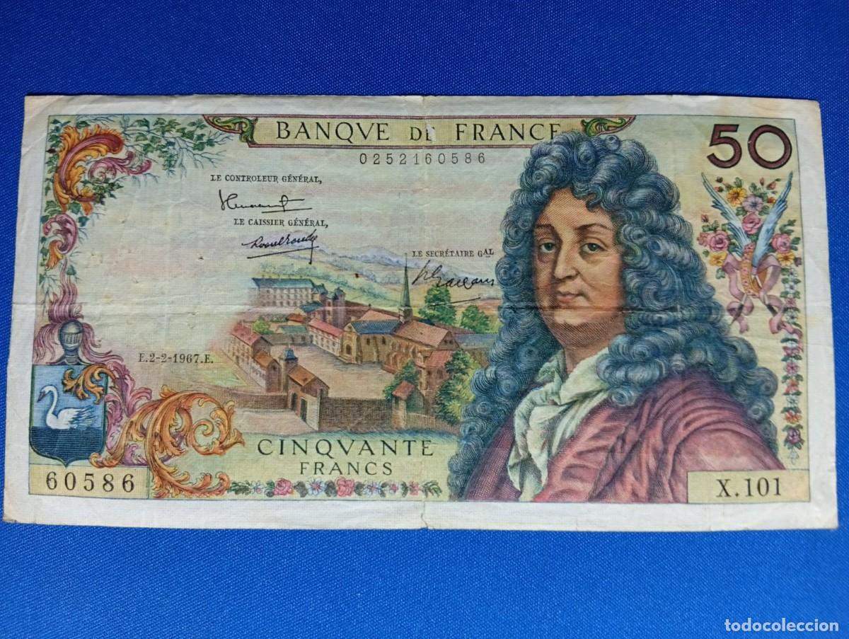 Monedas antiguas de Europa: Billete de 50 francos 1967 Francia
