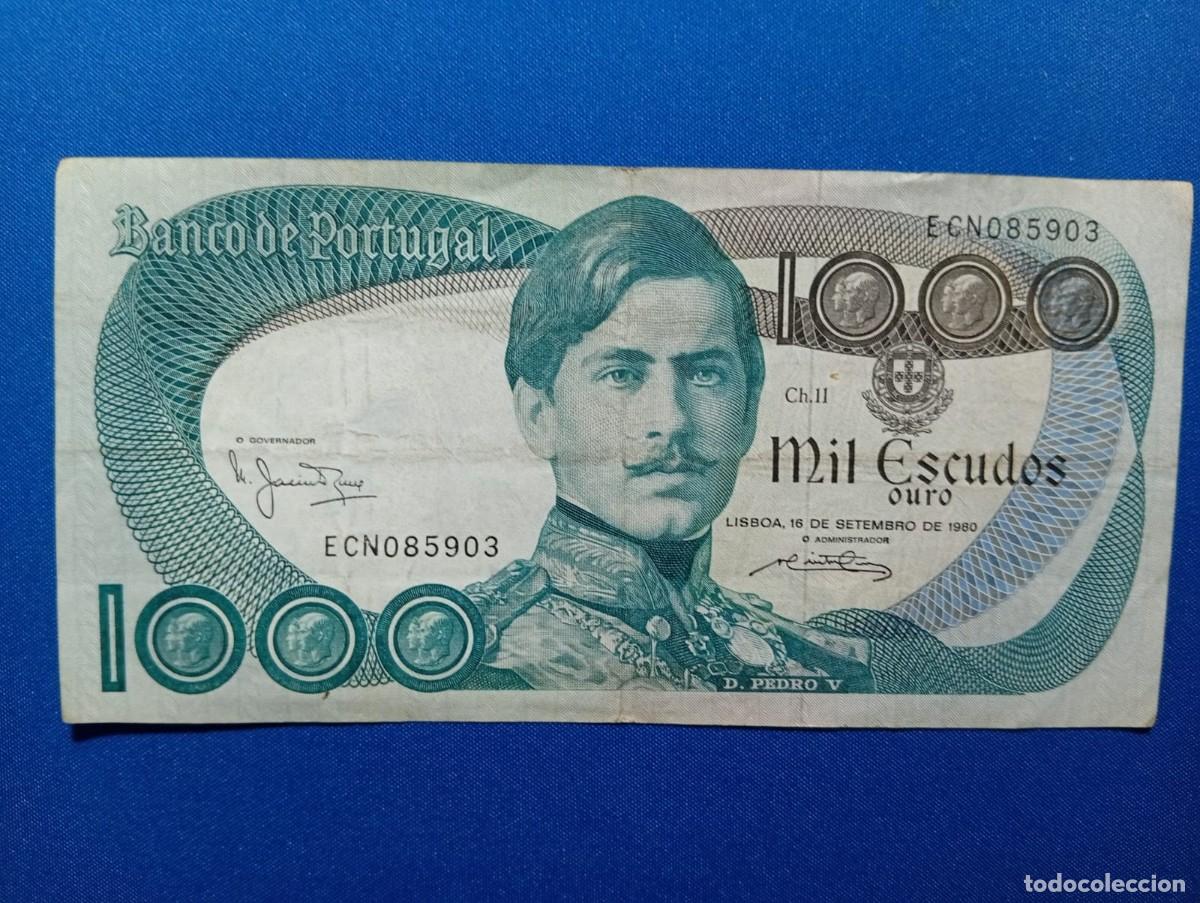 Monedas antiguas de Europa: Billete de 1000 escudos 1980 Portugal