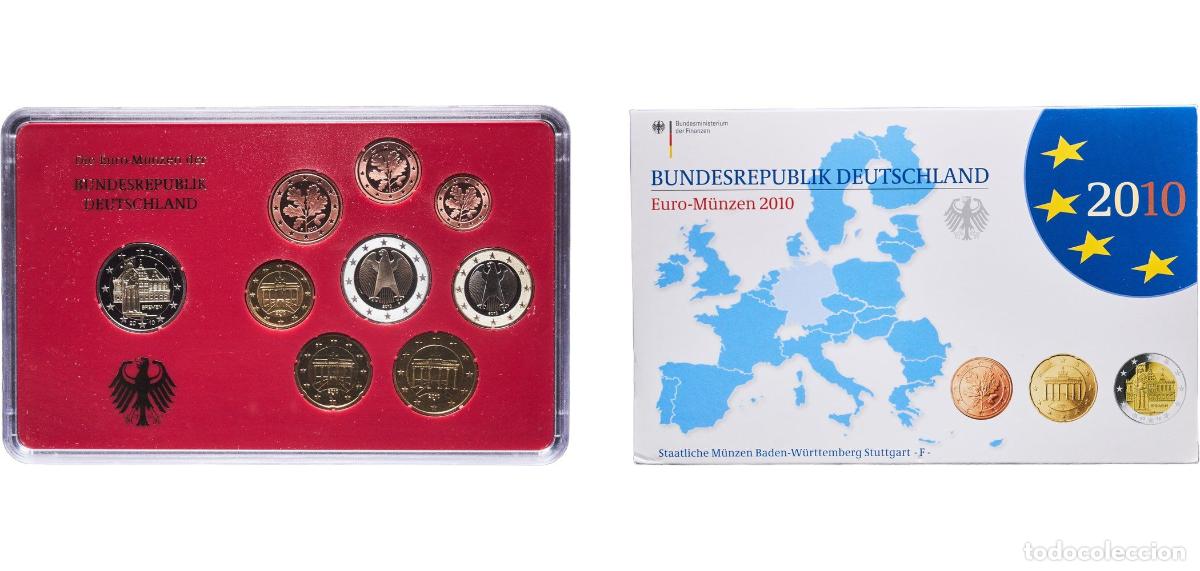 Monedas antiguas de Europa: Germany Federal Republic 2010 F Proof Euro set with 9 coins (Bundesl&auml;nder - &rdquo;Bremen&rdquo;) Bimetallic: n