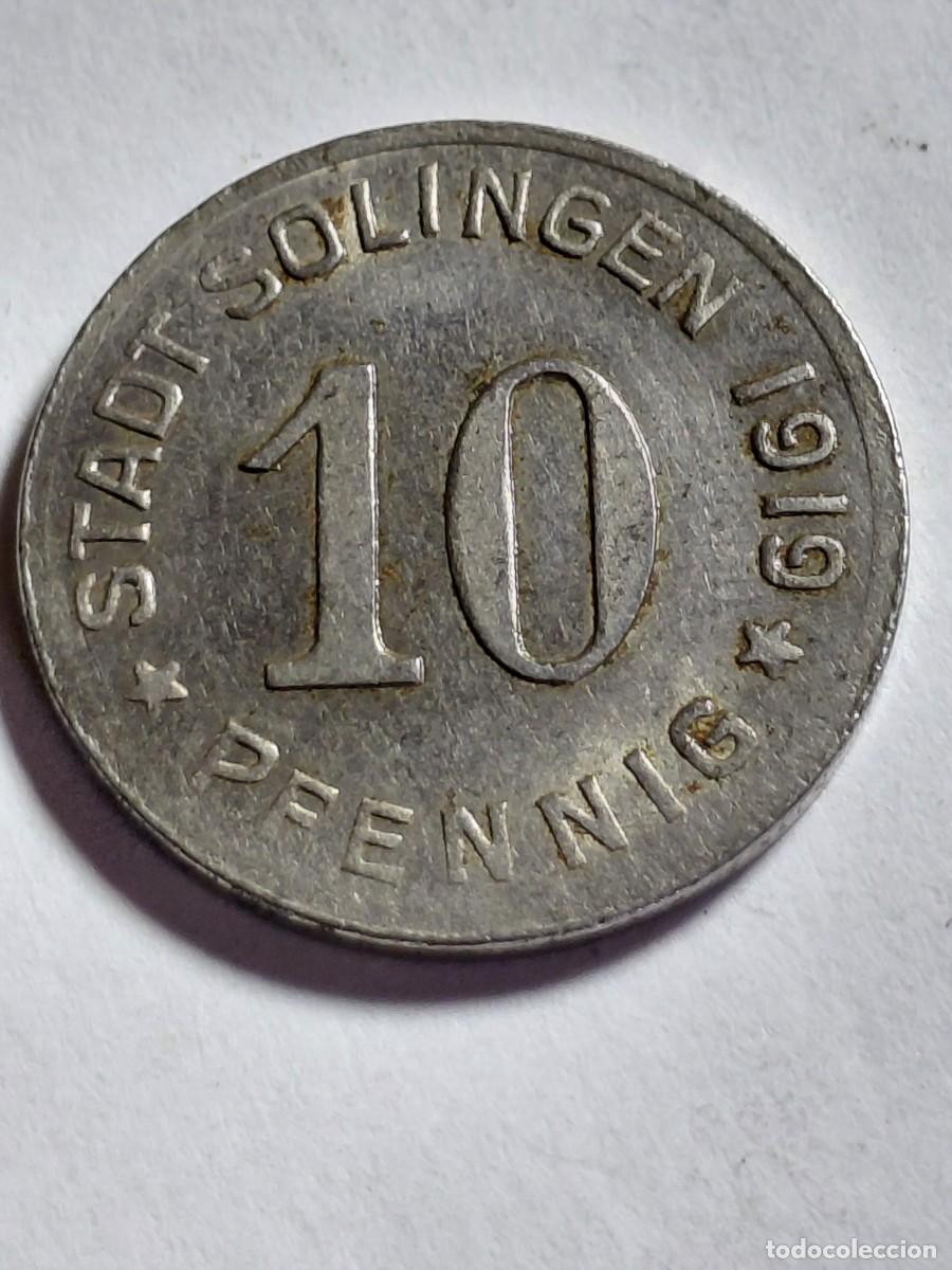 Monedas antiguas de Europa: ALEMANIA NOTGEL - SOLINGEN 10 PFENNIG 1919