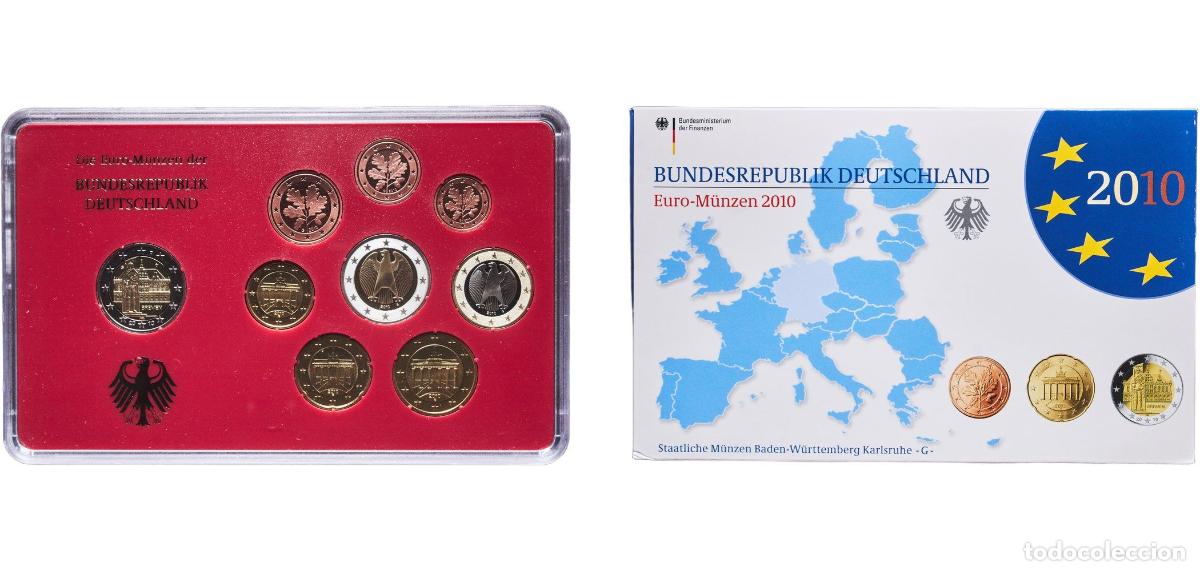 Monedas antiguas de Europa: Germany Federal Republic 2010 G Proof Euro set with 9 coins (Bundesl&auml;nder - &rdquo;Bremen&rdquo;) Bimetallic: n