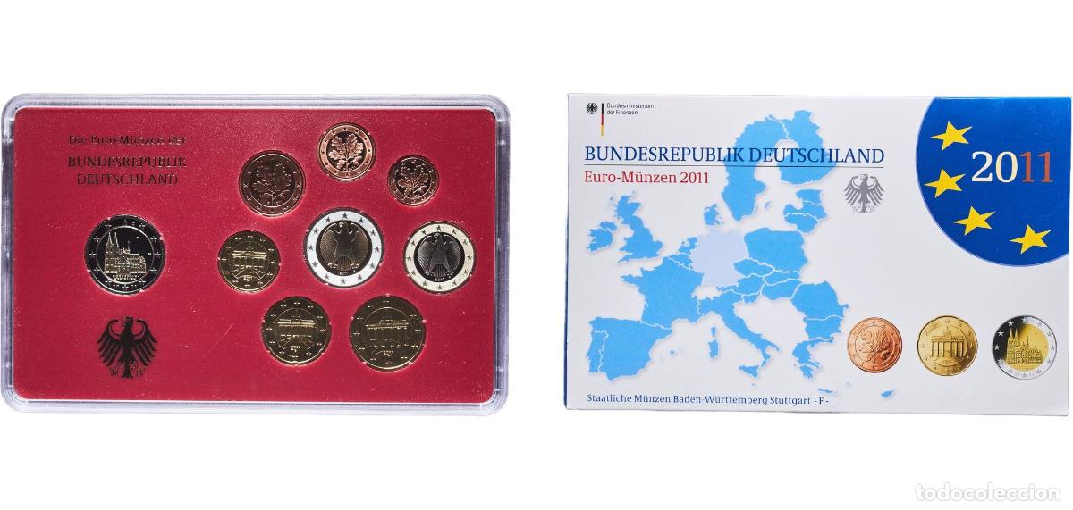Monedas antiguas de Europa: Germany Federal Republic 2011 F Proof Euro set with 9 coins (Bundesl&auml;nder - &rdquo;Nordrhein-Westfalen&rdquo;)