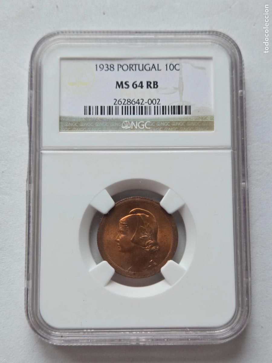 Monete antiche di Europa: PORTUGAL 10 CENTAVOS 1938 NGC GRADING MS64