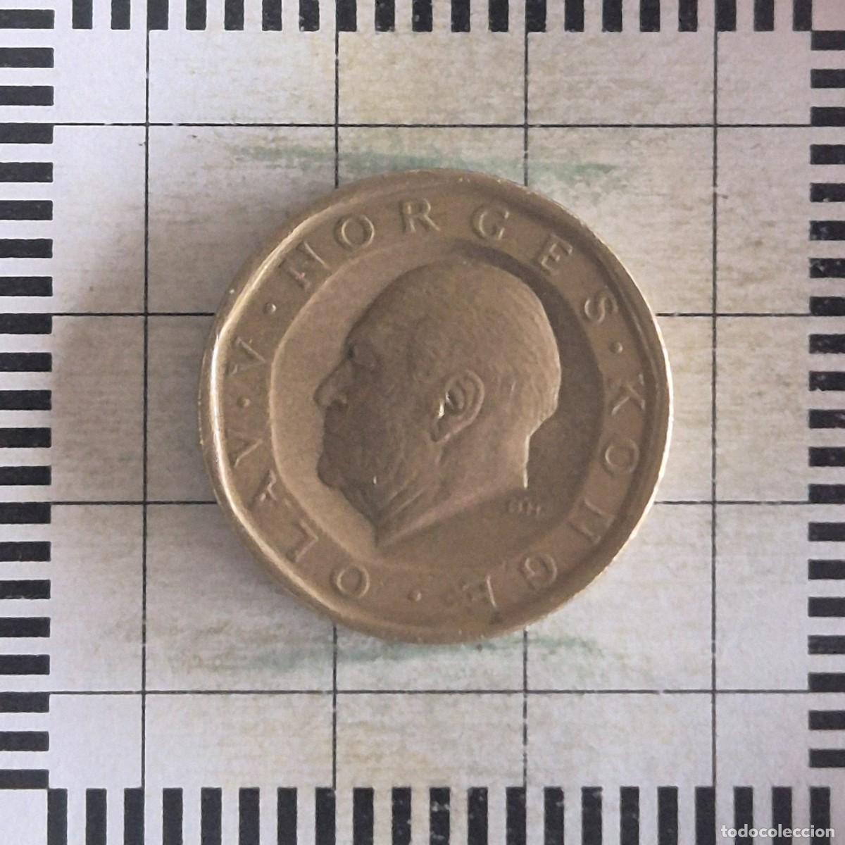 Monnaies anciennes de Europe: 10 KRONER, NORUEGA. OLAV V, 1987. (KM#427).