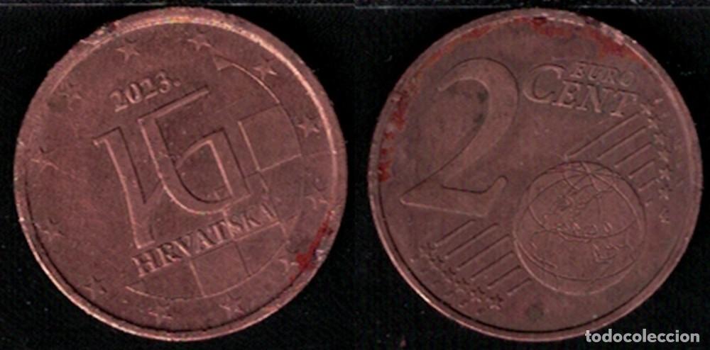 Monnaies anciennes de Europe: Croacia 2023 Pi&egrave;ce de Monnaie 2 centimes euro HR &eacute;criture glagolitique angulaire RP316