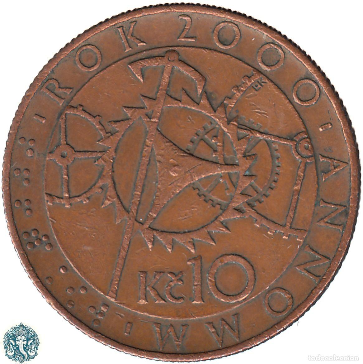 Monedas antiguas de Europa: REP&Uacute;BLICA CHECA 10 Coronas 2000 Milenio A&ntilde;o 2000 KM#42