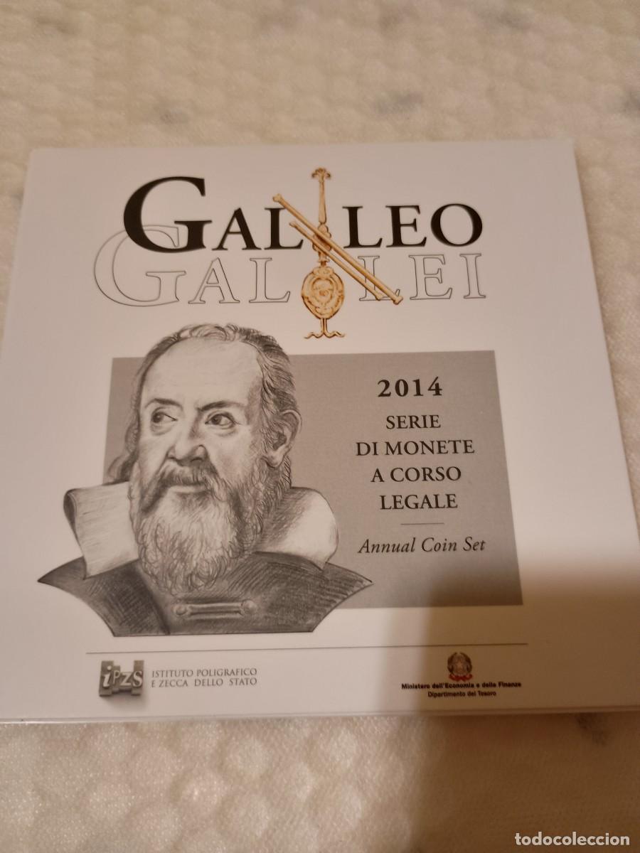 Monete antiche di Europa: Italia 8 valores 2014 1 c&eacute;ntimo a 2 euros cartera Galileo Galilei + 2 &euro; CC
