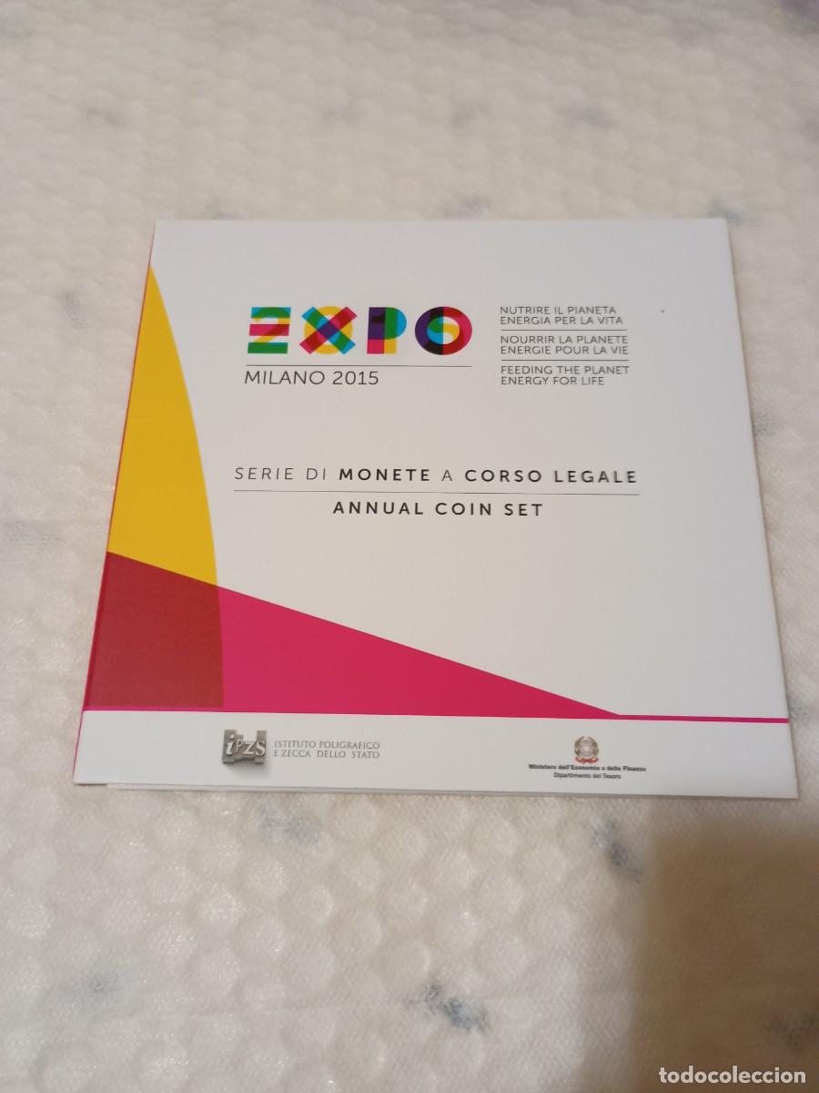 Monete antiche di Europa: Italia 8 valores 2015 1 c&eacute;ntimo a 2 euros cartera Expo Mil&aacute;n + 2 &euro; CC