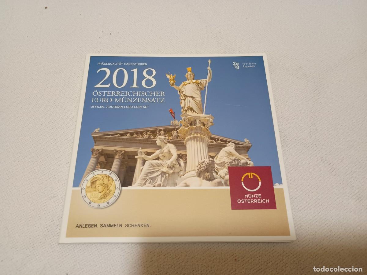 Monete antiche di Europa: Austria 8 valores 2018 1 c&eacute;ntimo a 2 euros cartera kms