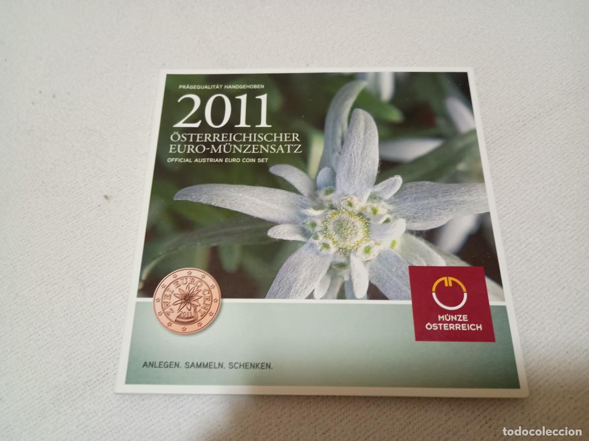 Monete antiche di Europa: Austria 8 valores 2011 1 c&eacute;ntimo a 2 euros cartera kms