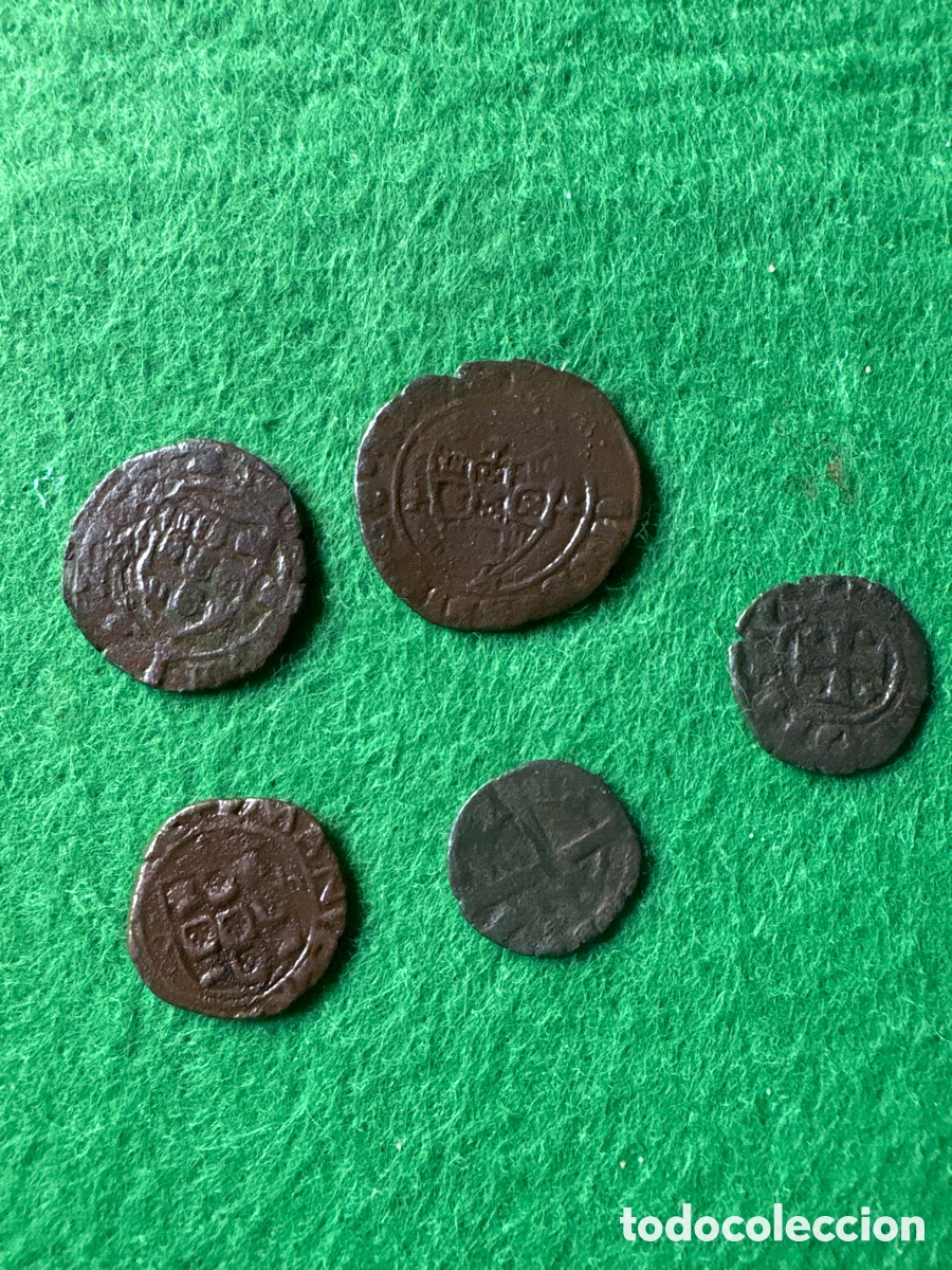 Monete antiche di Europa: Lote monedas antiguas Portugal y ceut&iacute; (colonia portuguesa) (A4)