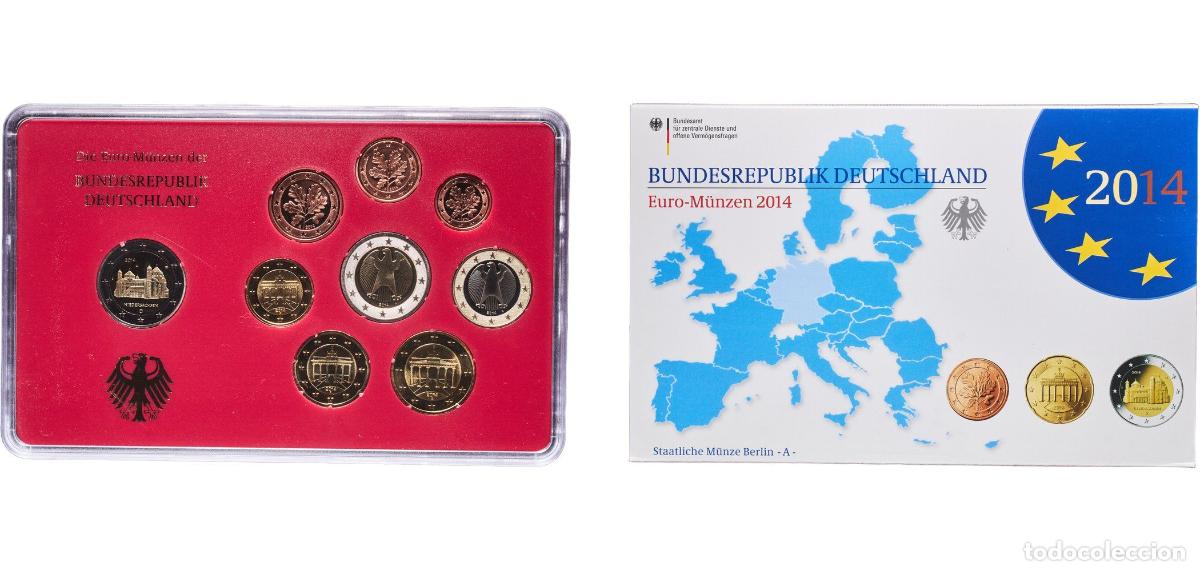 Old Coins of Europe: Germany Federal Republic 2014 A Proof Euro set with 9 coins (Bundesl&auml;nder - &rdquo;Niedersachsen&rdquo;) Bimeta