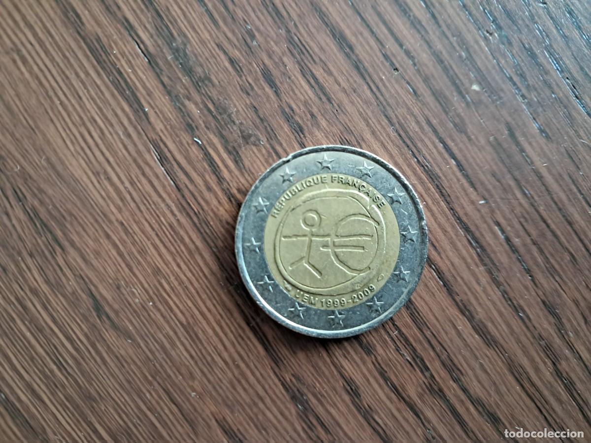 Monedas antiguas de Europa: Francia 2009 2 euros moneda conmemorativa EMU 10 aniv Uni&oacute;n Monetaria Europea