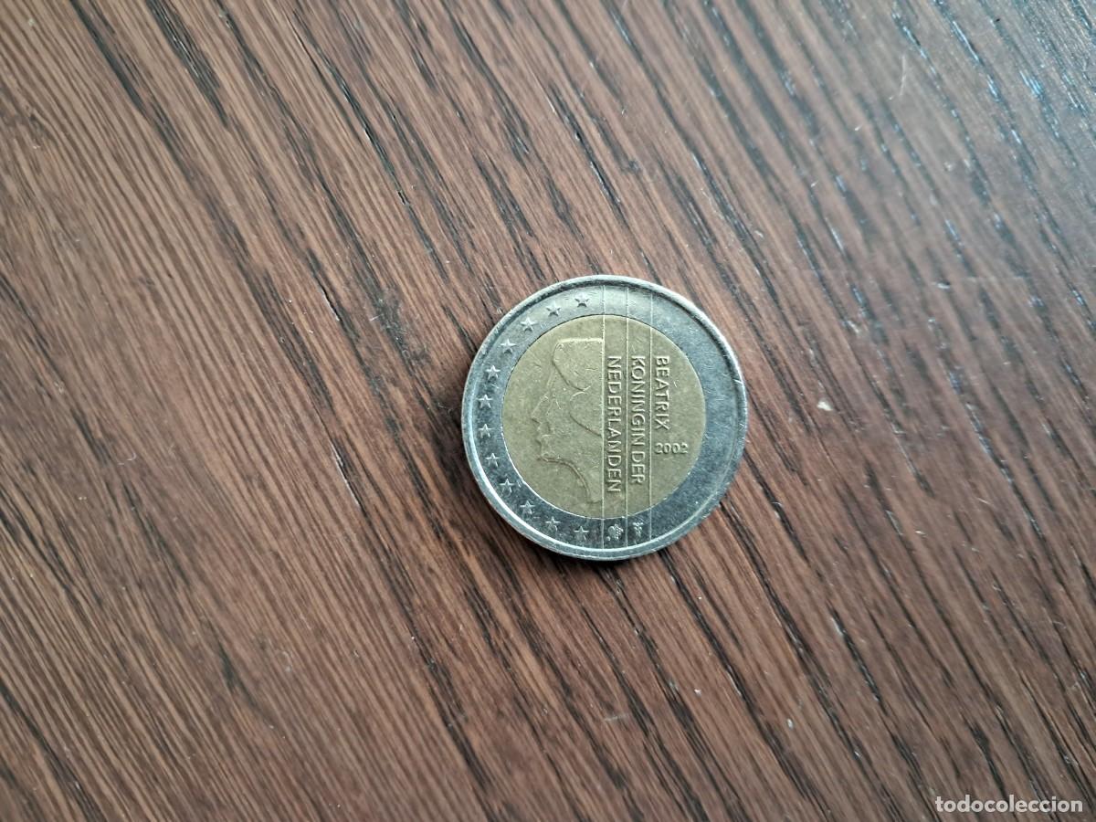 Monedas antiguas de Europa: moneda de 2 euros de Paises Bajos, Holanda, a&ntilde;o 2002
