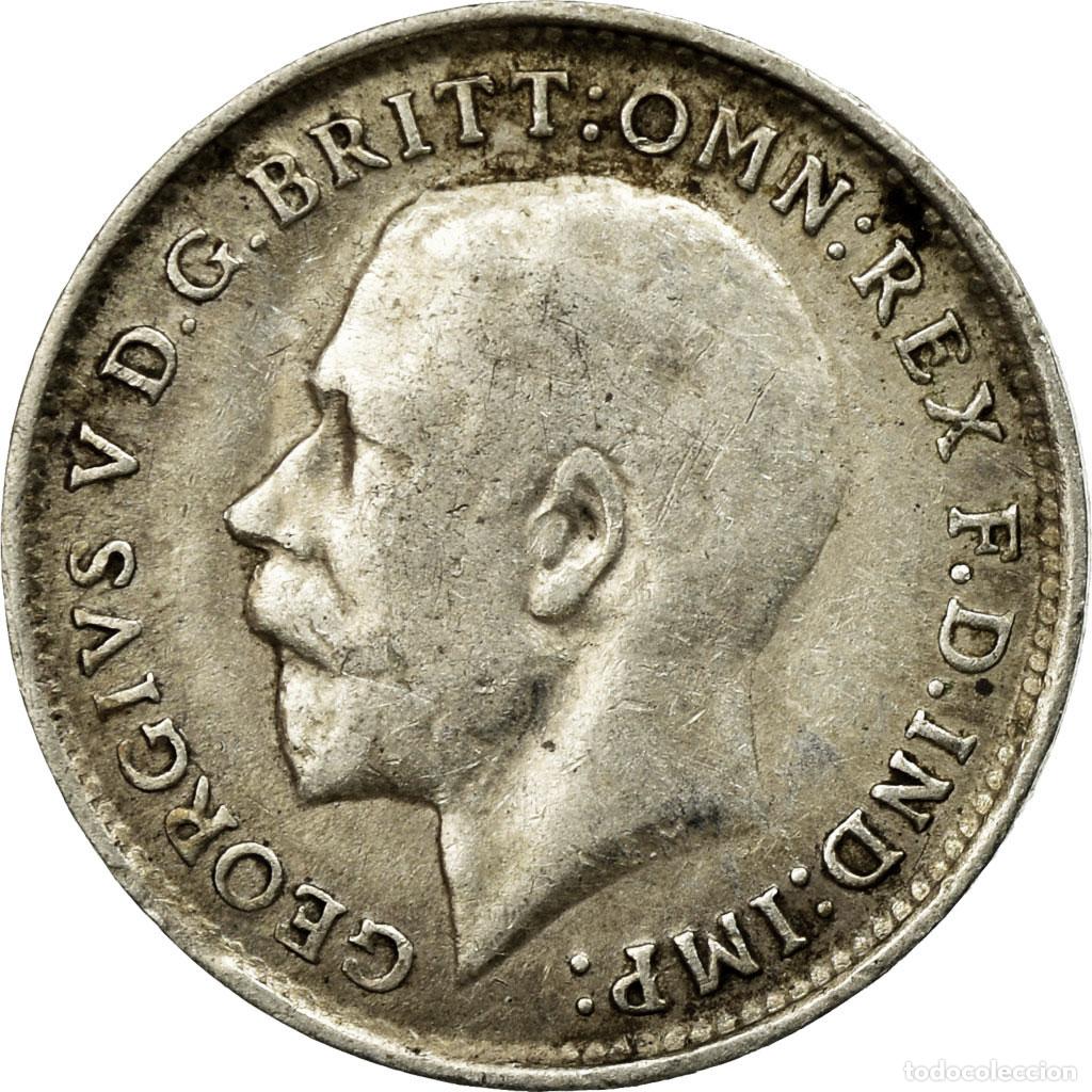 Monedas antiguas de Europa: [#19533] Moneda, Gran Breta&ntilde;a, George V, 3 Pence, 1916, MBC, Plata, KM:813
