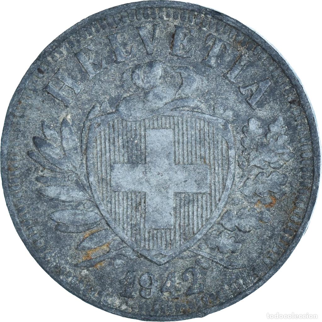 Monedas antiguas de Europa: [#1143225] Moneda, Suiza, 2 Rappen, 1942, Bern, BC+, Cinc, KM:4.2b