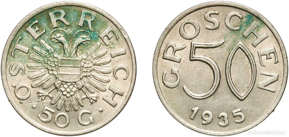 Monedas antiguas de Europa: Austria Federal State 1935 50 Groschen Copper-nickel Vienna Mint (12635000) 5.48g AU KM 2854 Sch&ouml;n