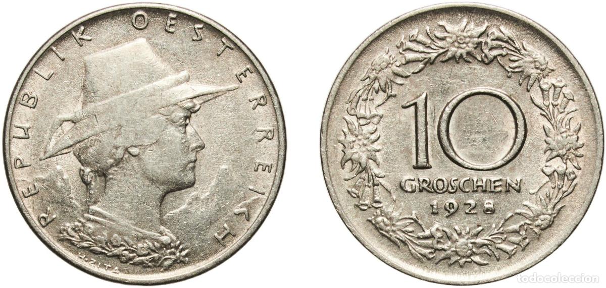 Monedas antiguas de Europa: Austria First Republic 1928 10 Groschen Copper-nickel Vienna Mint (11468000) 4.28g XF KM 2838 Sch&ouml;