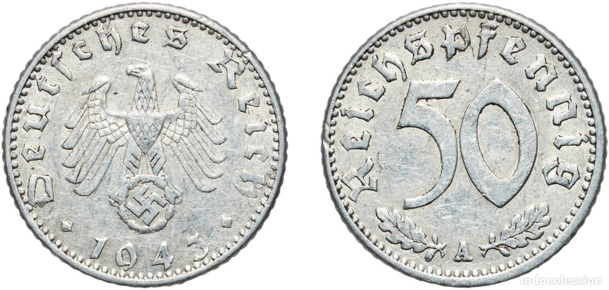 Monedas antiguas de Europa: Germany Third Reich 1943 A 50 Reichspfennig Aluminium Berlin Mint (29325023) 1.36g XF KM 96 AKS 43