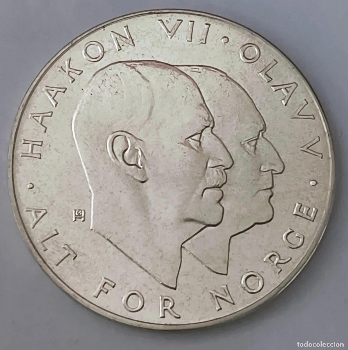 Monedas antiguas de Europa: 25 Kroner Noruega 1970 &ndash; Olav V Liberaci&oacute;n