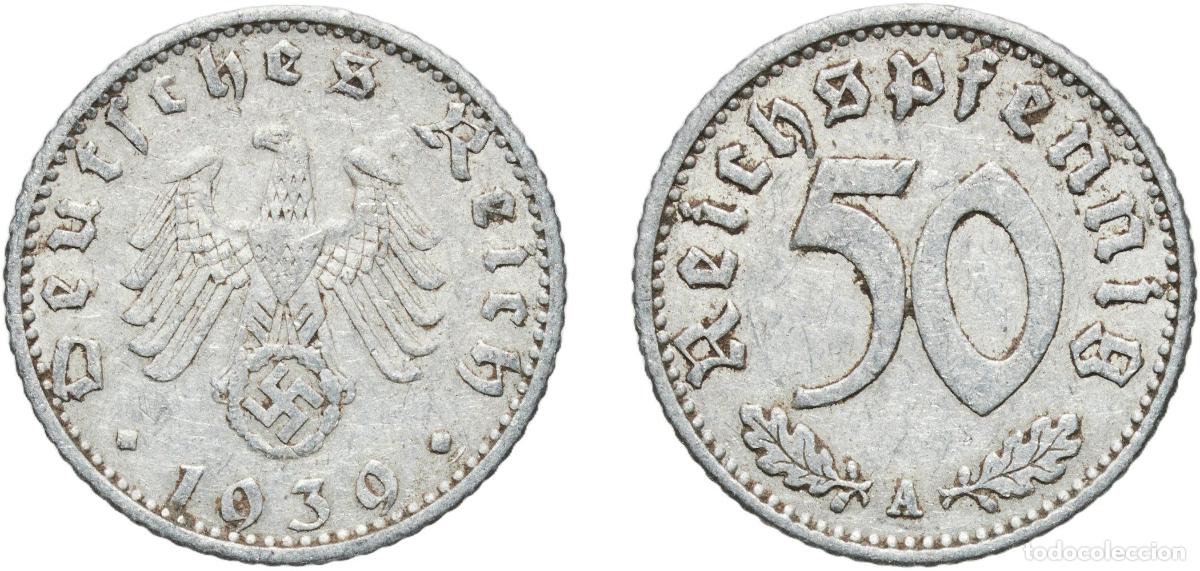 Monedas antiguas de Europa: Germany Third Reich 1939 A 50 Reichspfennig Aluminium Berlin Mint (5000000) 1.34g XF KM 96 AKS 43